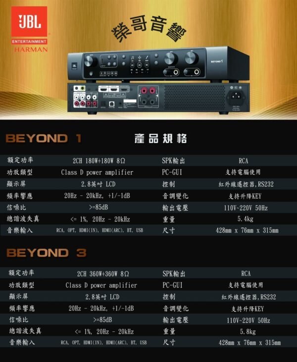 JBL BEYOND 3 數位多功能擴大機