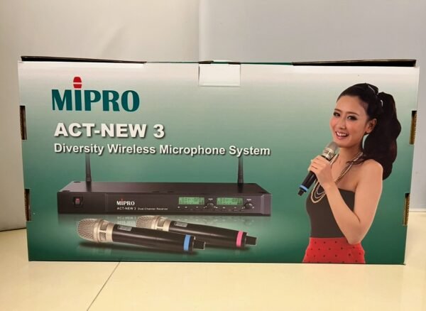 MIPRO 嘉強 ACT-NEW3 UHF雙頻道自動選訊無線麥克風 (MU-90音頭/ACT-32H管身) 結帳輸入折扣碼actnew3再打折