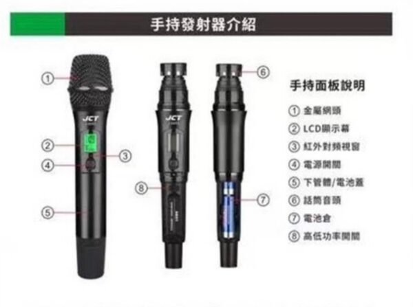 JCT J-9953 專業卡拉OK數位UHF無線麥克風(具XLR平衡式專業輸出 200組頻道可供調整可鎖定面板) 結帳輸入折扣碼jct9953再打折