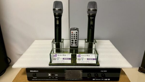 LINE_NOTE_260101_1 MAINGO CM-600 專業卡拉OK三合一數位擴大機 含雙手持無線麥克風 大功率600W+600W 結帳輸入折扣碼cm600再打折
