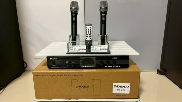 LINE_NOTE_260101_2 MAINGO CM-600 專業卡拉OK三合一數位擴大機 含雙手持無線麥克風 大功率600W+600W 結帳輸入折扣碼cm600再打折