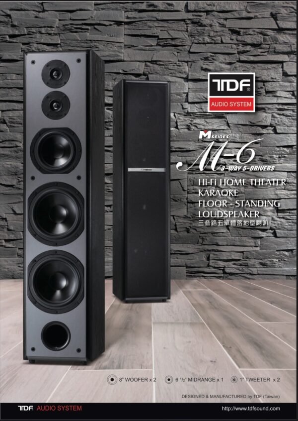 TDF M-61 TDF M-6 專業雙8吋 卡拉OK/家庭劇院 落地型喇叭 結帳輸入折扣碼m6再打折