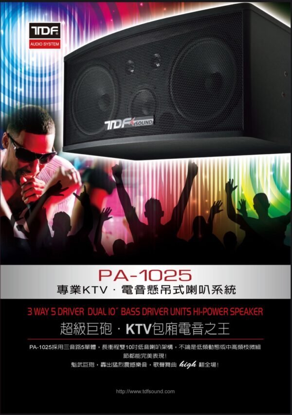 TDF PA-1025 專業雙10吋 旗艦型吊掛式歌唱喇叭 結帳輸入折扣碼pa1025再打折