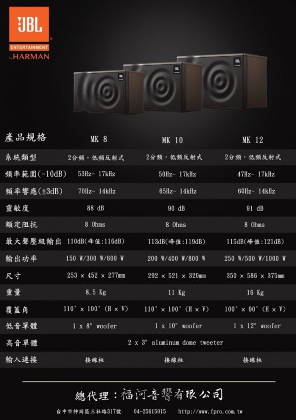 正JBL美國製MK08最新流行造型 專業卡拉OK懸吊式最嫩Q震撼清晰8寸喇叭 結帳輸入折扣碼mk08再打折