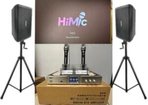 BOK AVK專業卡拉OK數位多功能擴大機 KP-9210懸吊式(外場)10吋低音號角喇叭 含雙手持無線麥克風 (再送雲端點歌機)